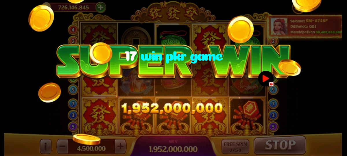 17 win pkr game casino presented on mobile device in Pakistan with slots and live games